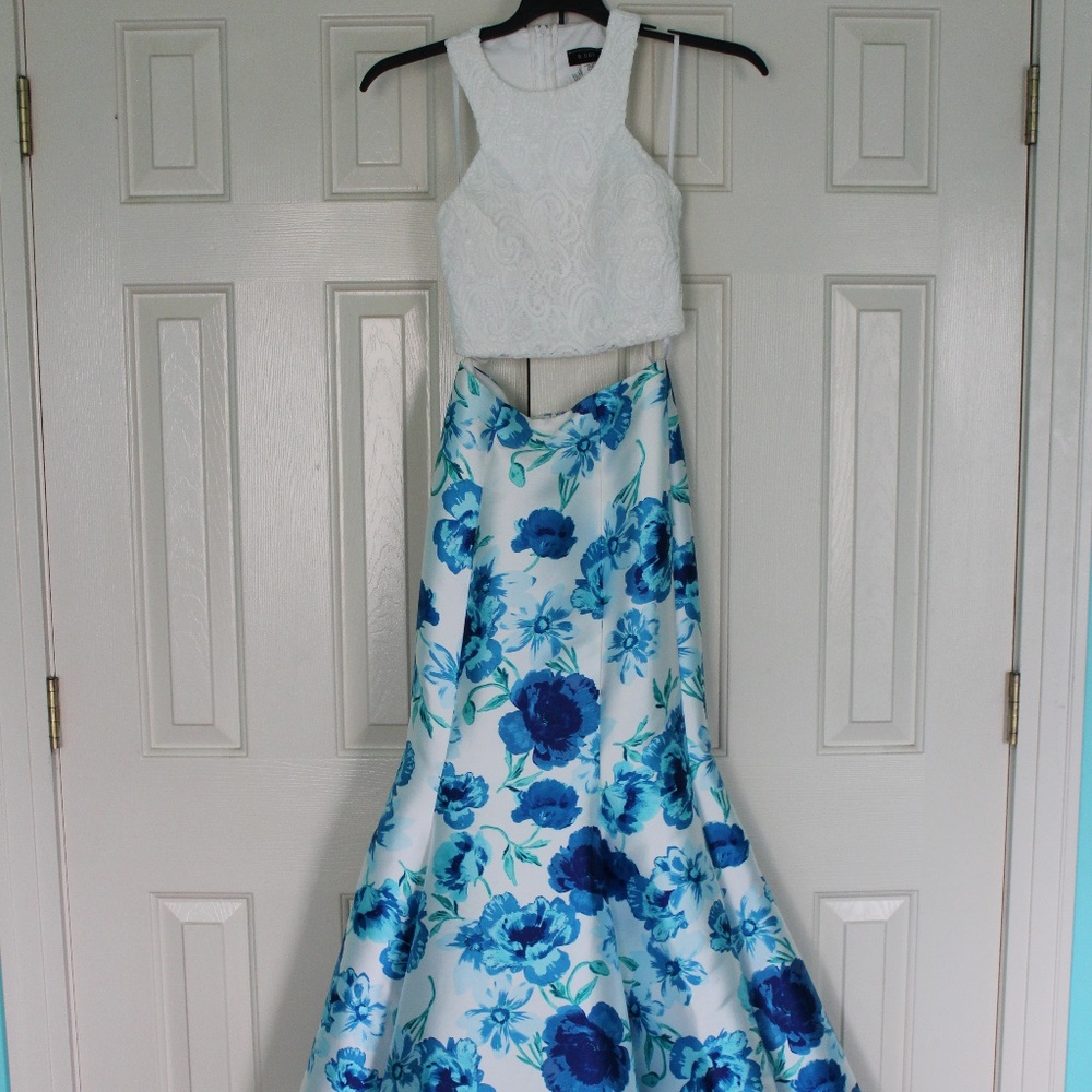 White Floral Prom Dress